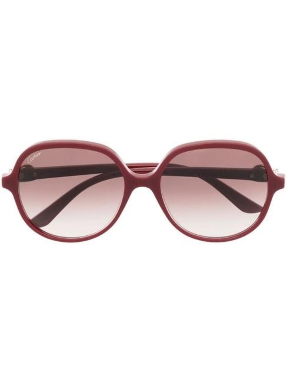 Cartier Women's Burgundy Gradient Round Sunglasses